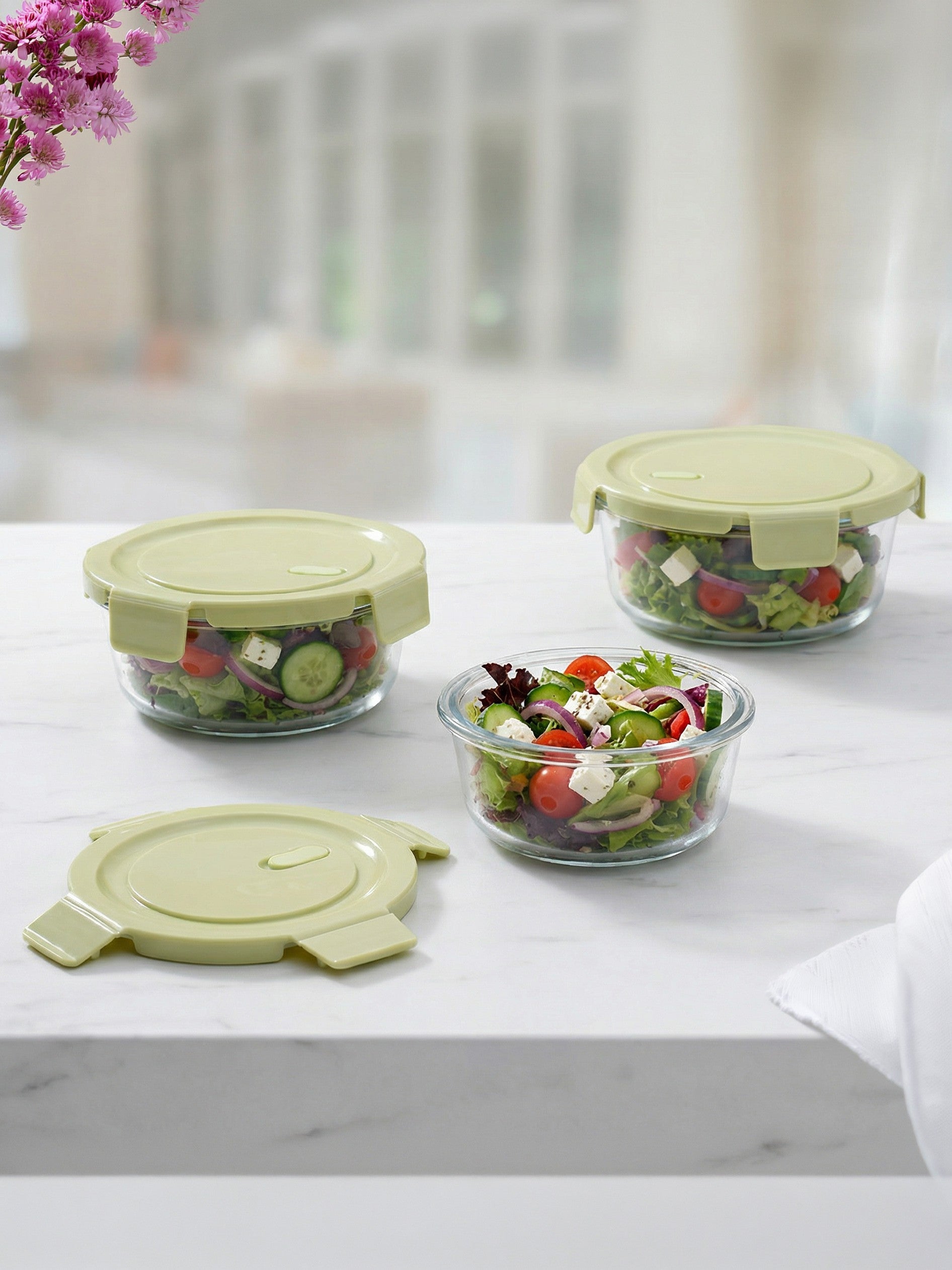 RoundNest Glass Storage Set (Pack of 3)