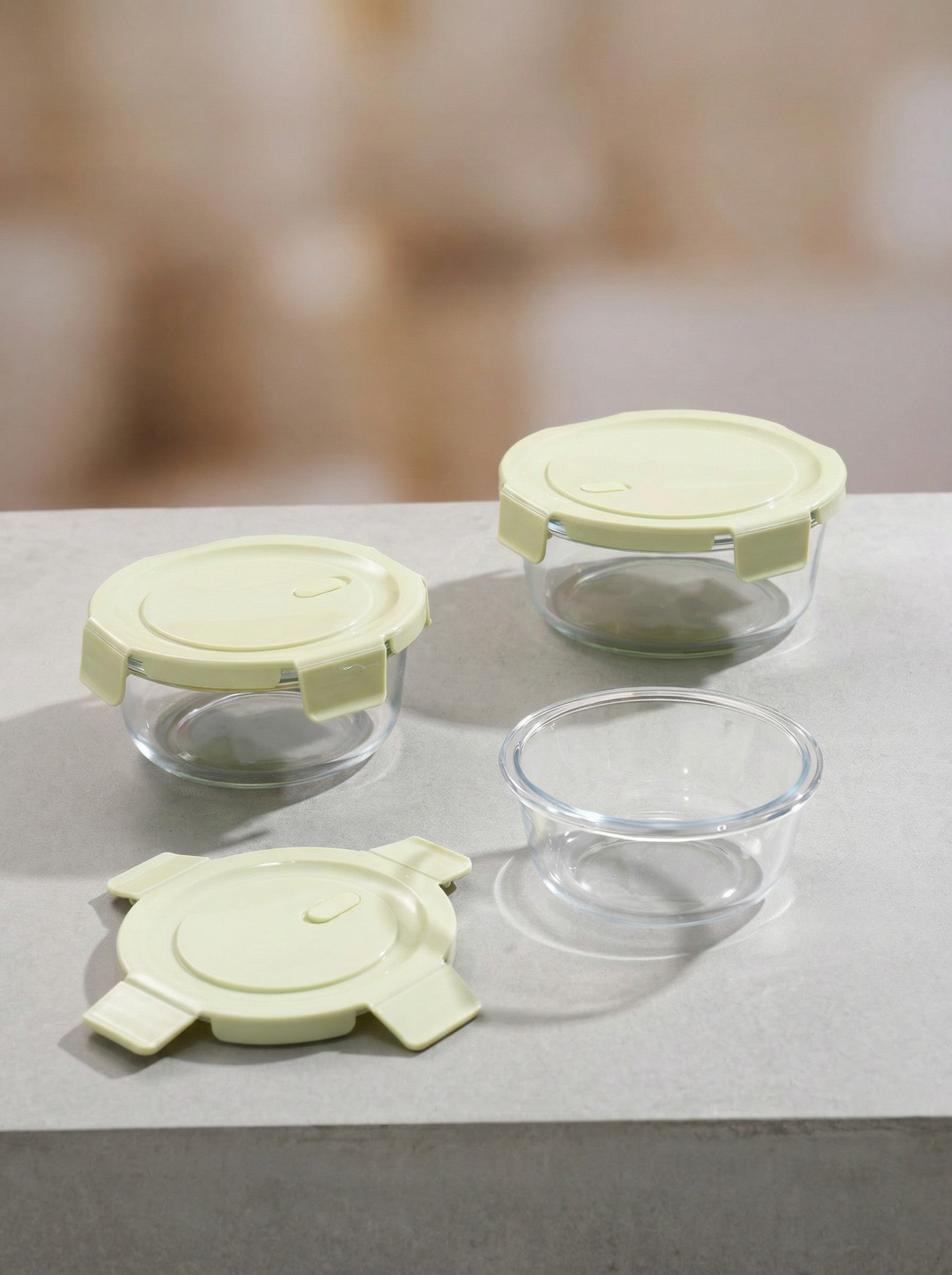 RoundNest Glass Storage Set (Pack of 3)