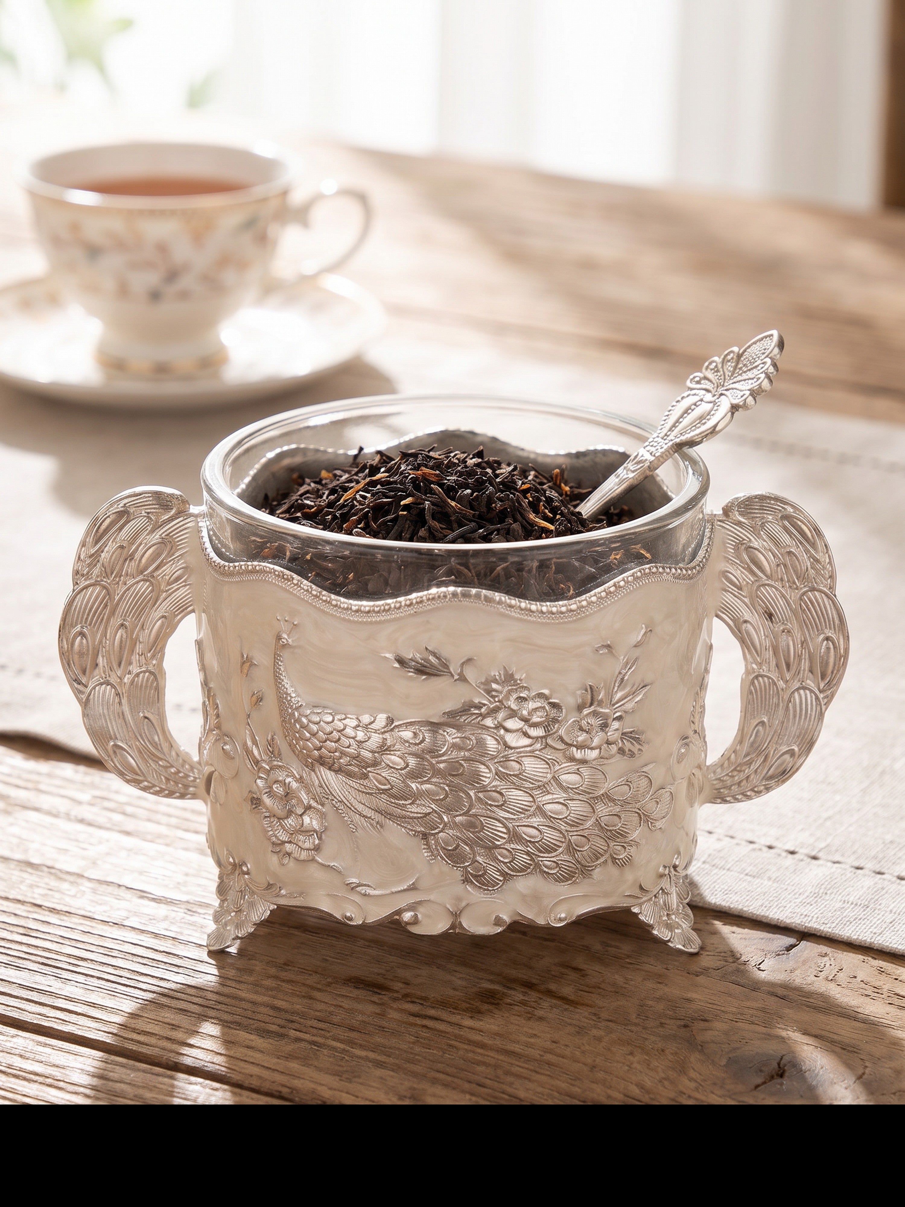 Vintage Royale Dry Fruit Bowl with Lid and Spoon