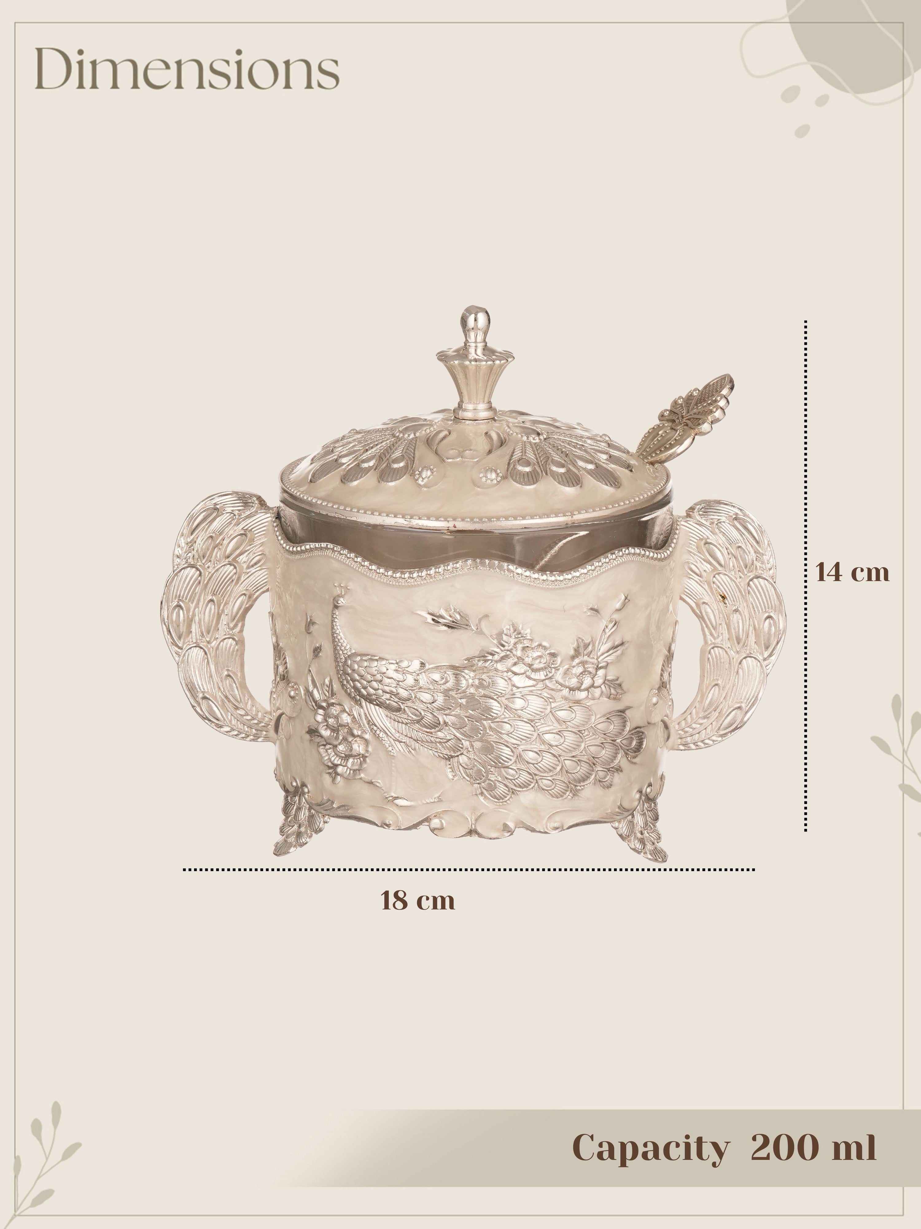 Vintage Royale Dry Fruit Bowl with Lid and Spoon