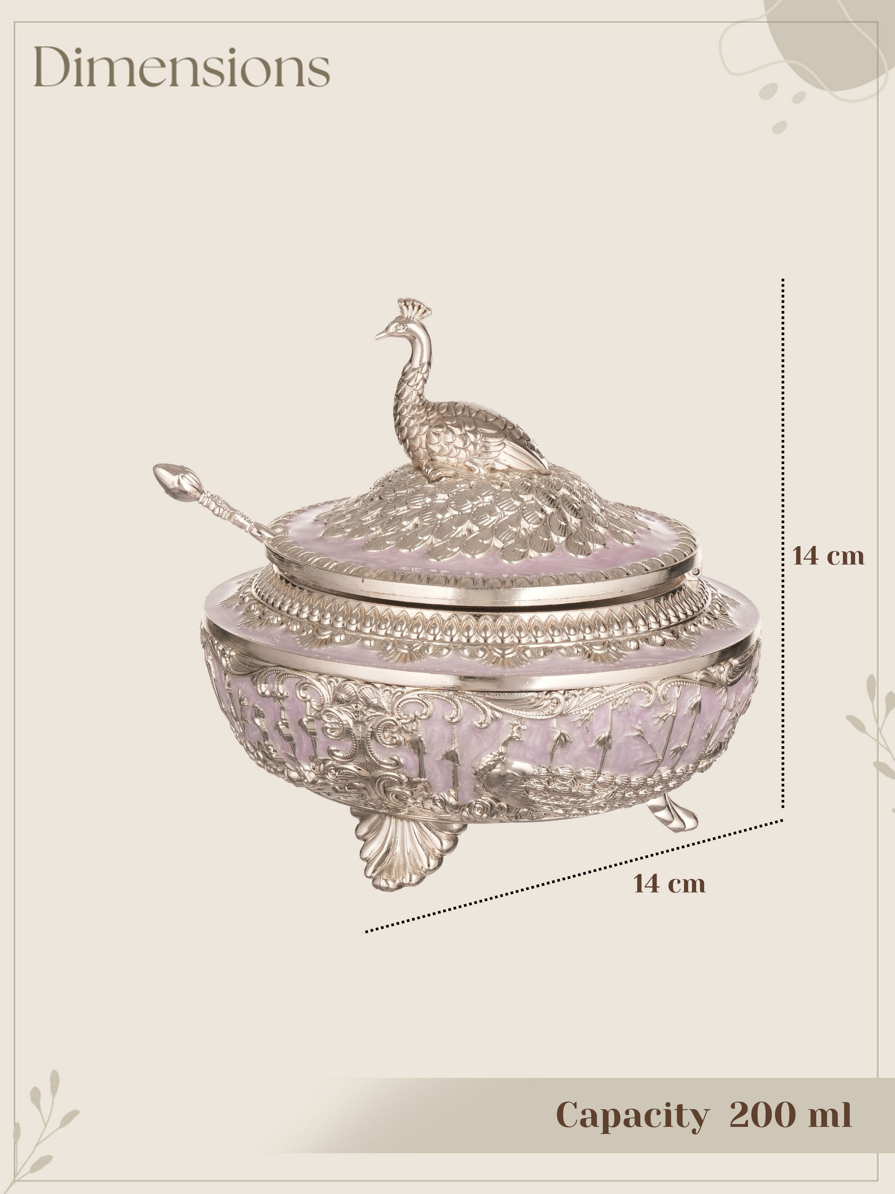 Lilac Crest Covered Bowl with Spoon