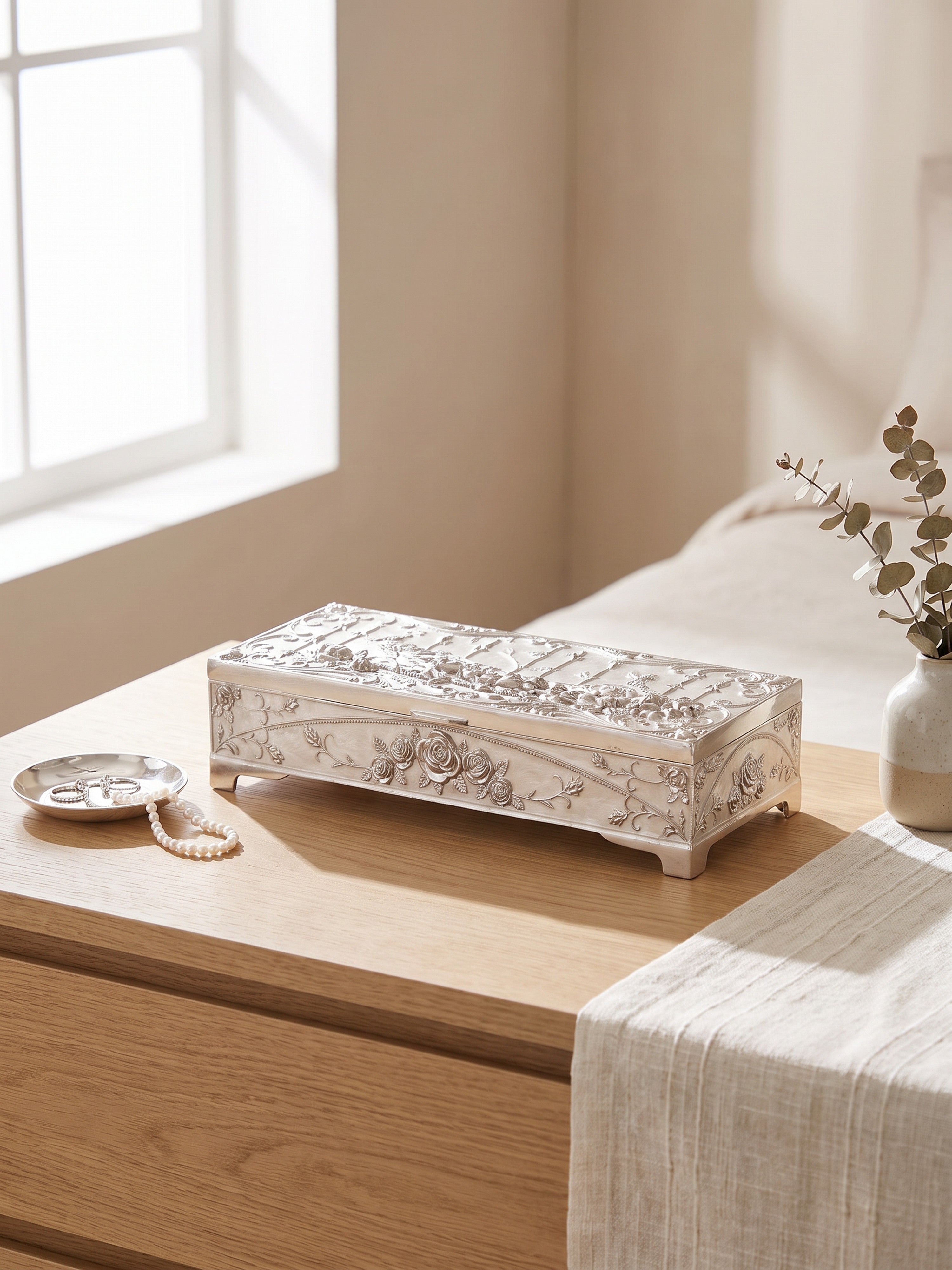 Peacock Royale Dry Fruit Box-White