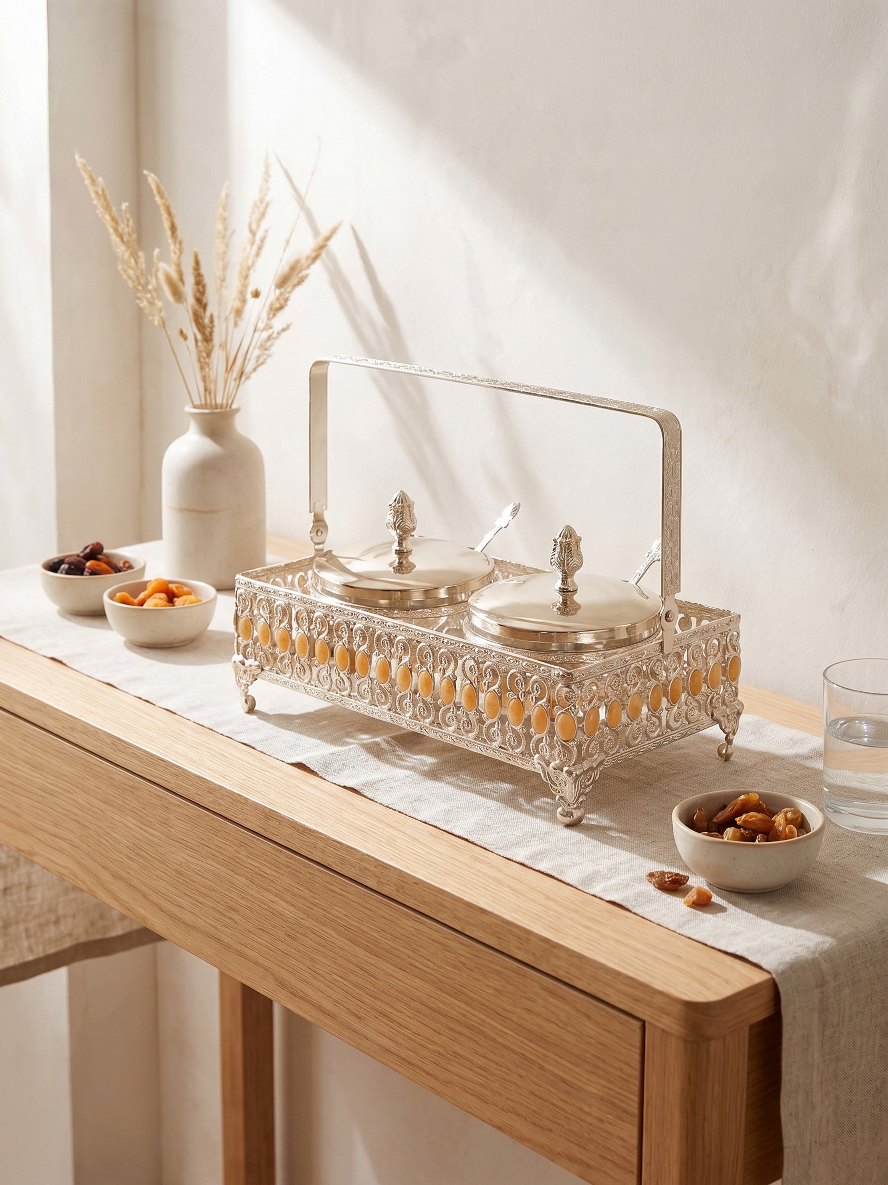 Royal Twin Condiment Bowl Set with Spoons