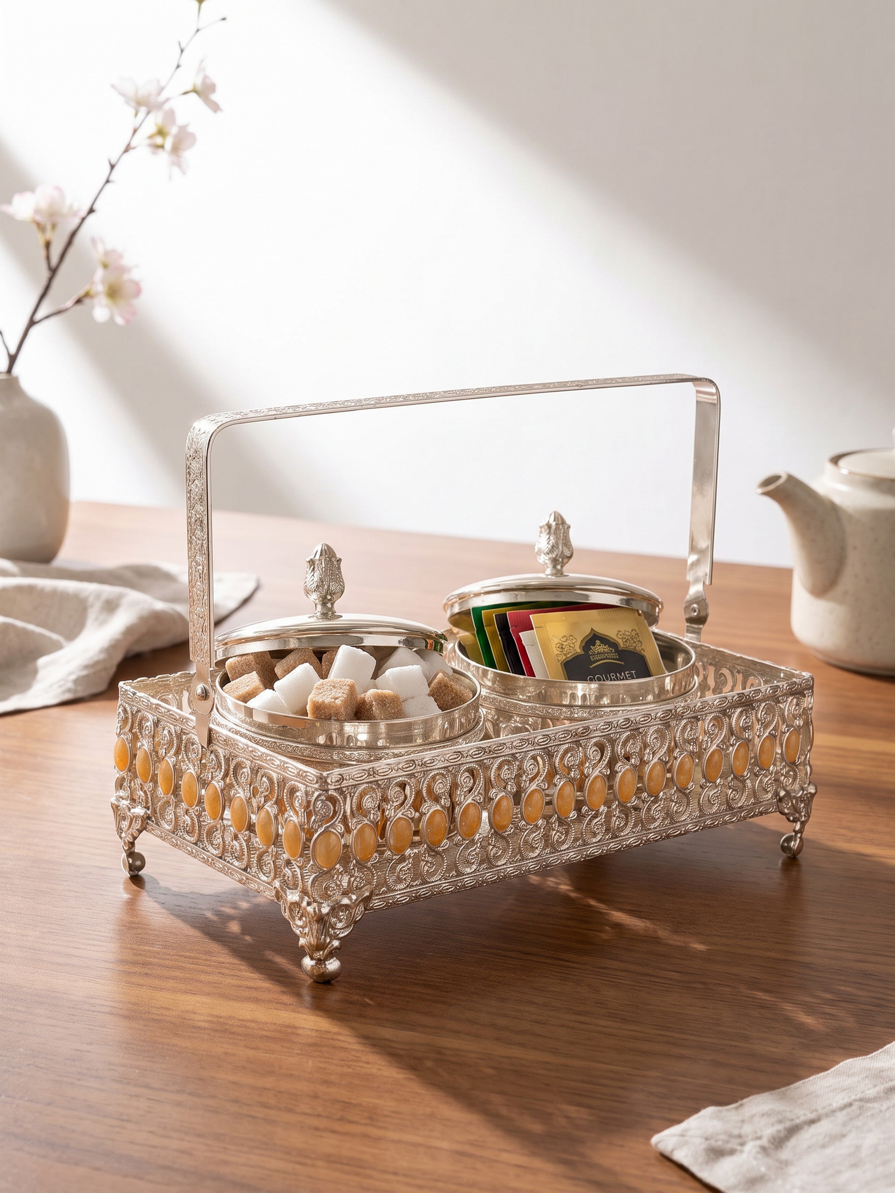 Royal Twin Condiment Bowl Set with Spoons