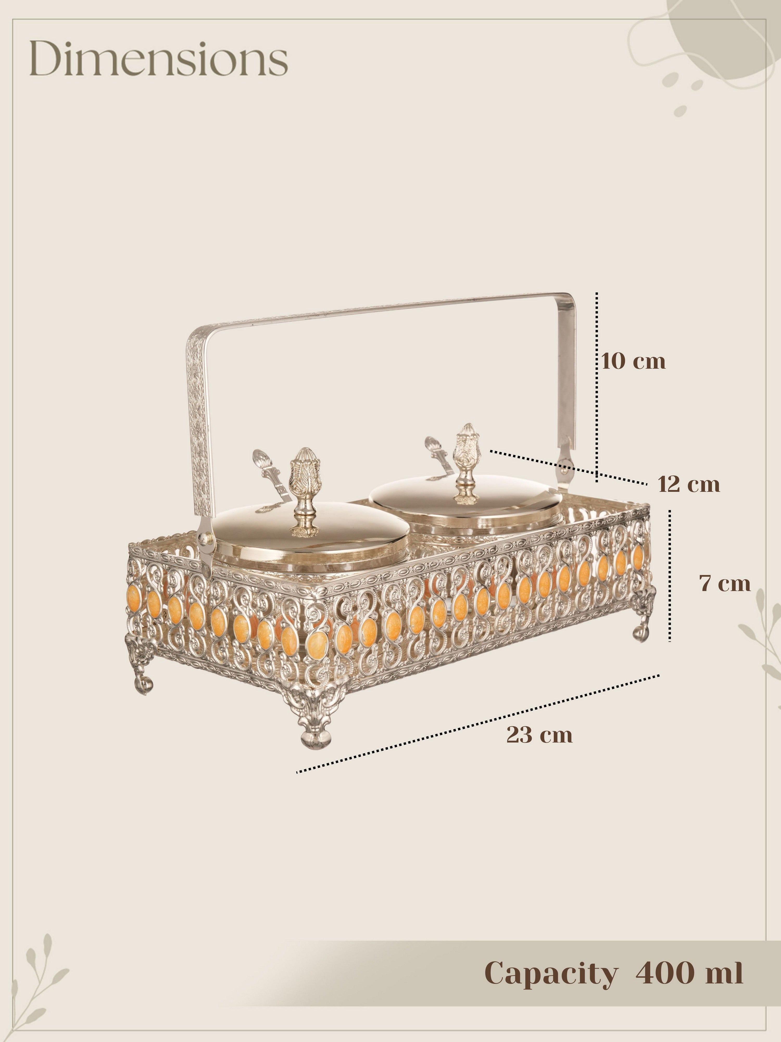 Royal Twin Condiment Bowl Set with Spoons