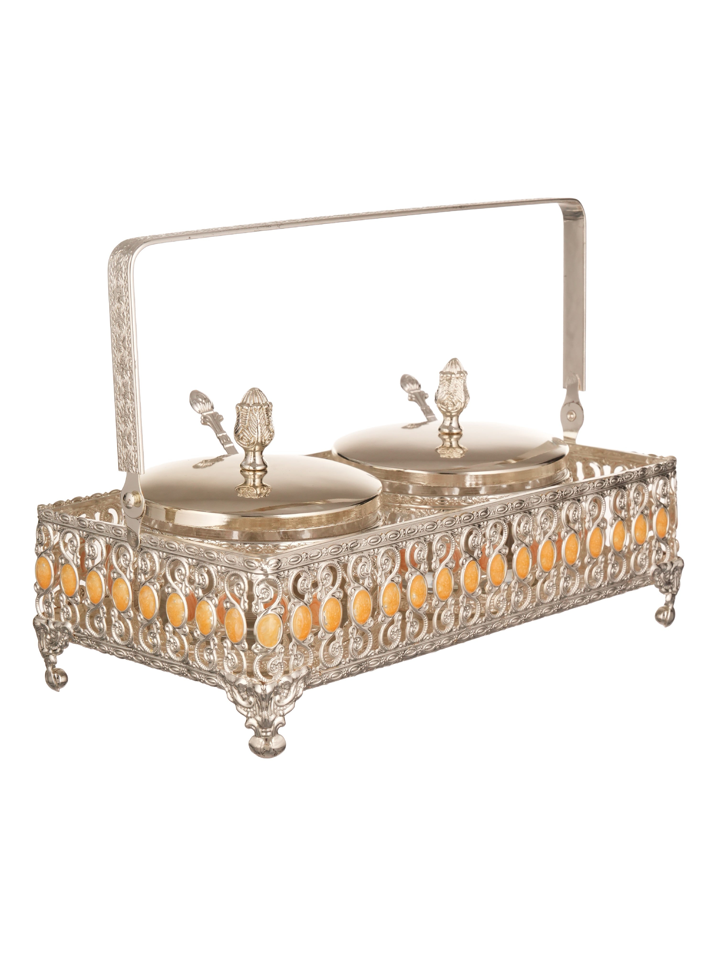 Royal Twin Condiment Bowl Set with Spoons