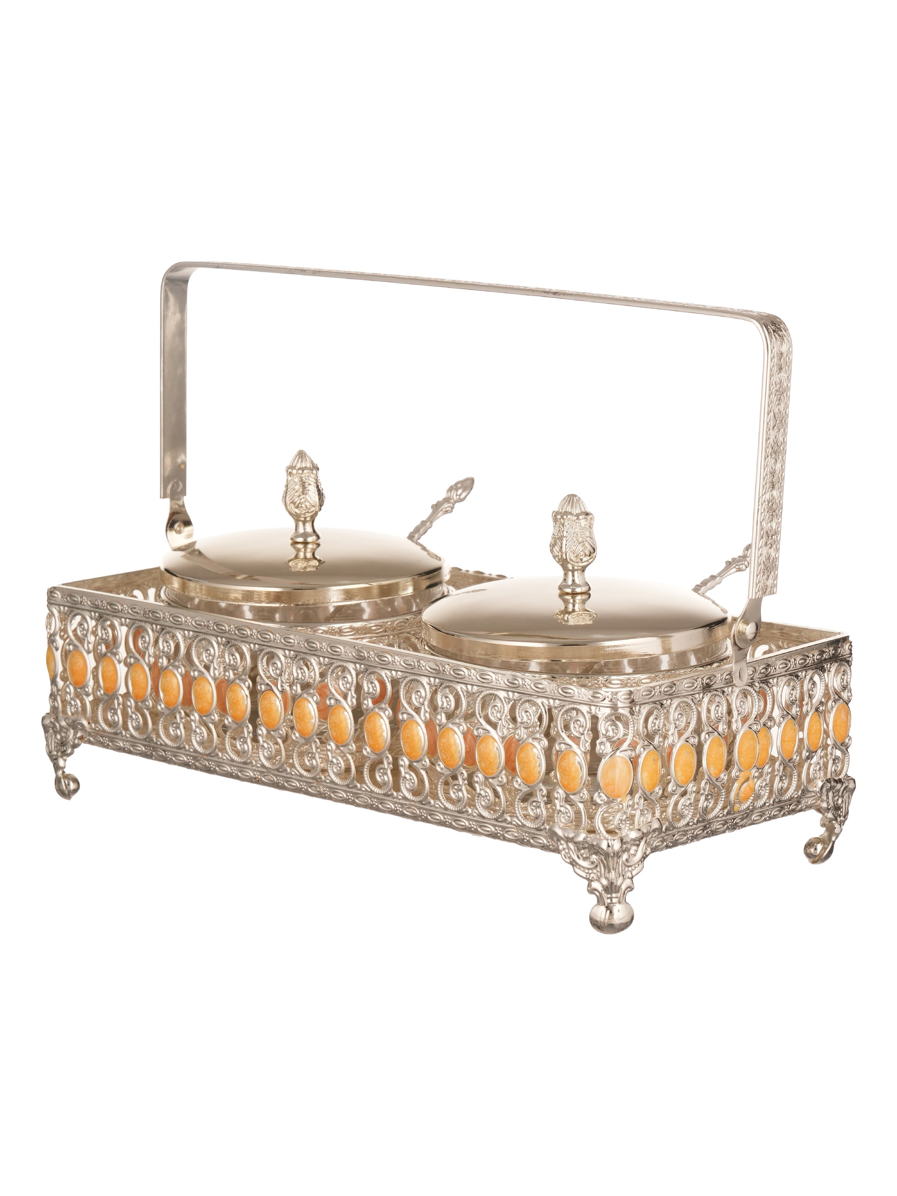 Royal Twin Condiment Bowl Set with Spoons