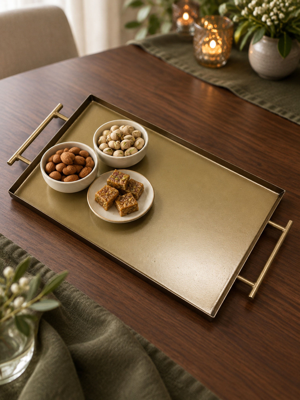 Golden Aura Serving Tray