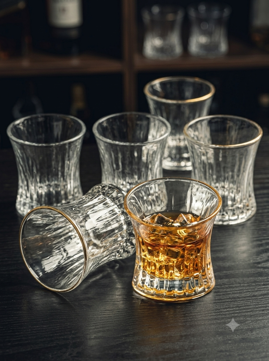 SANDTIMER CRYSTAL WHISKEY GLASS