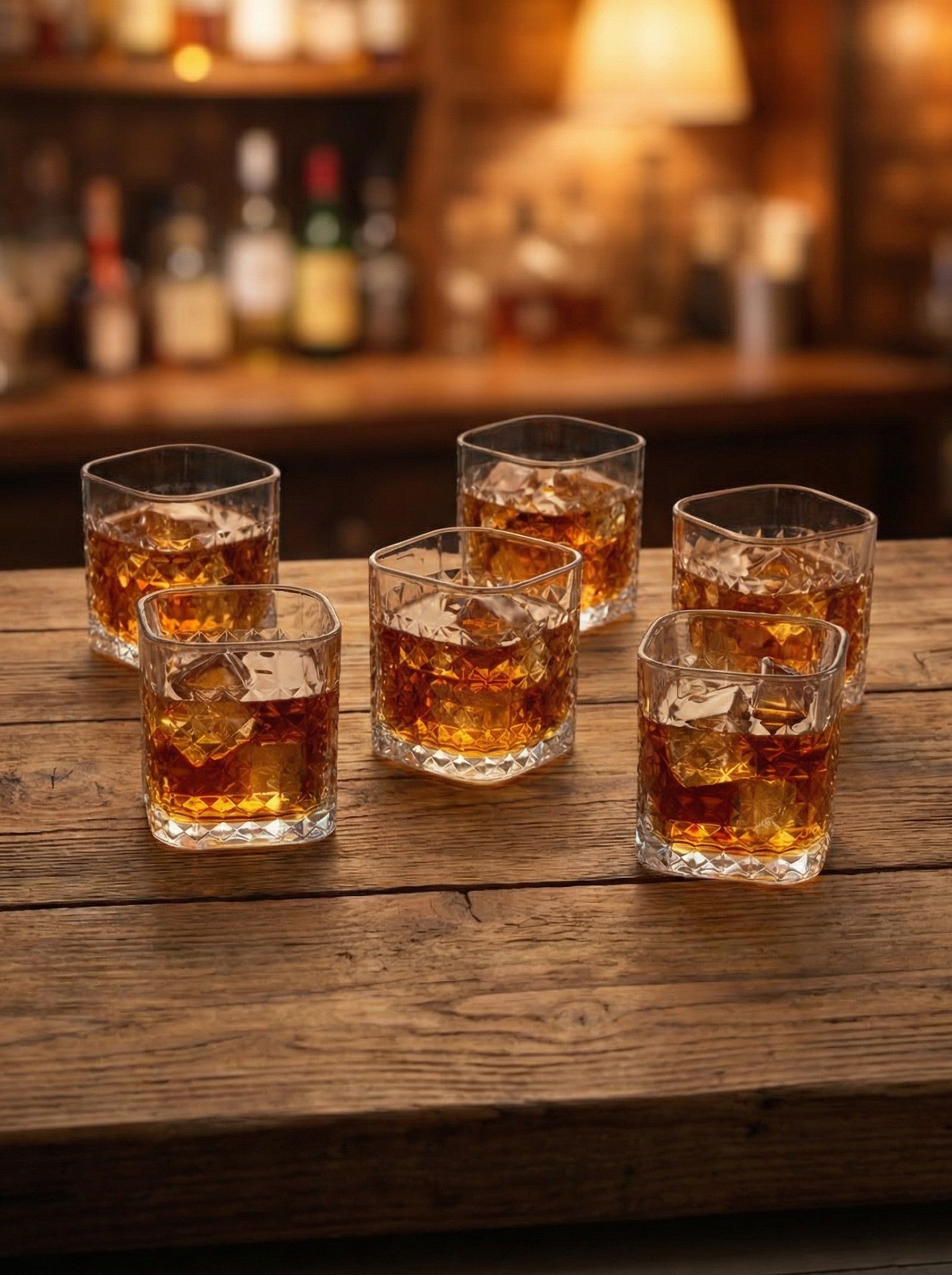 The Crosscut Square Glass (Pack of 6)