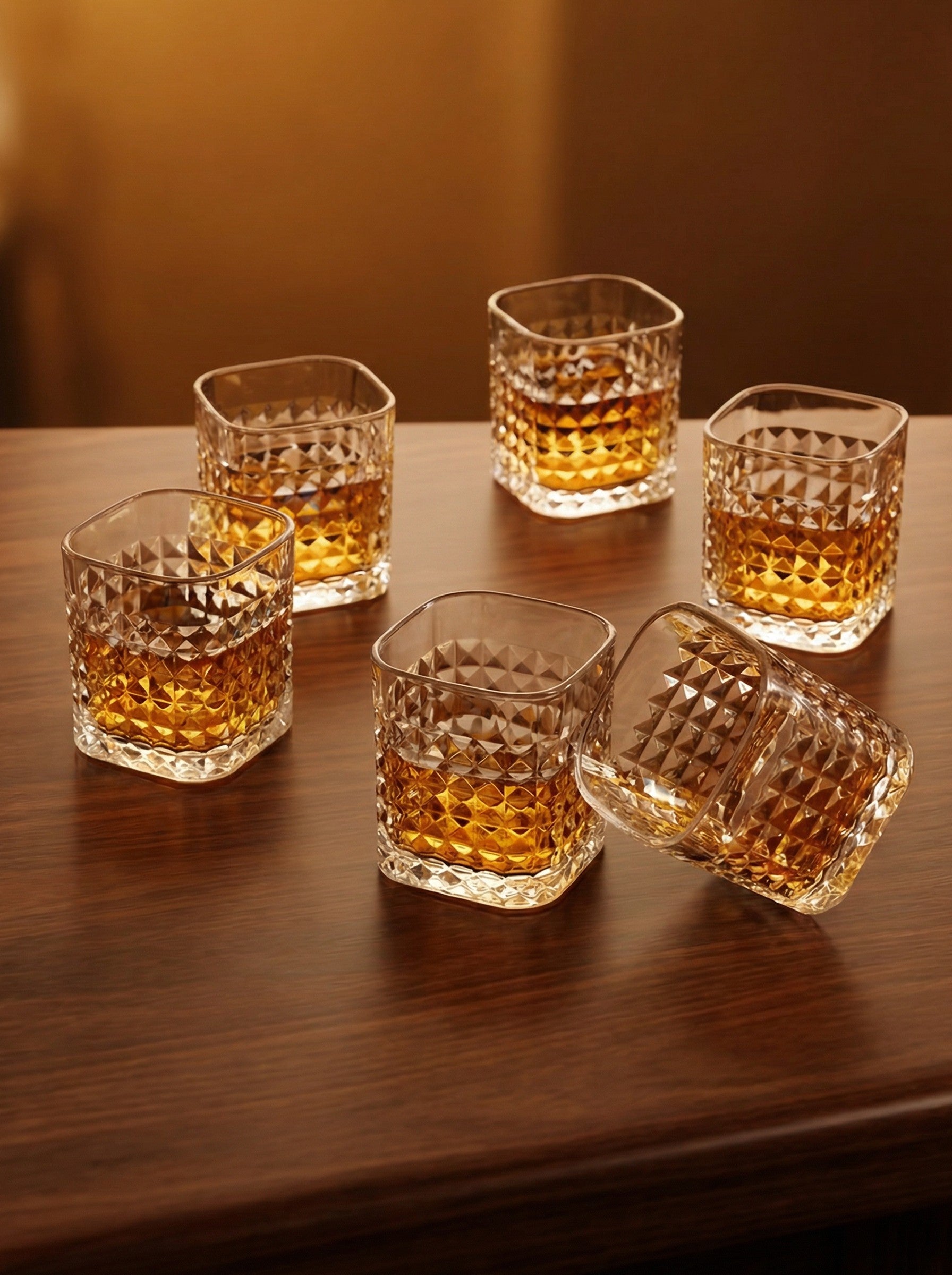 The Crosscut Square Glass (Pack of 6)