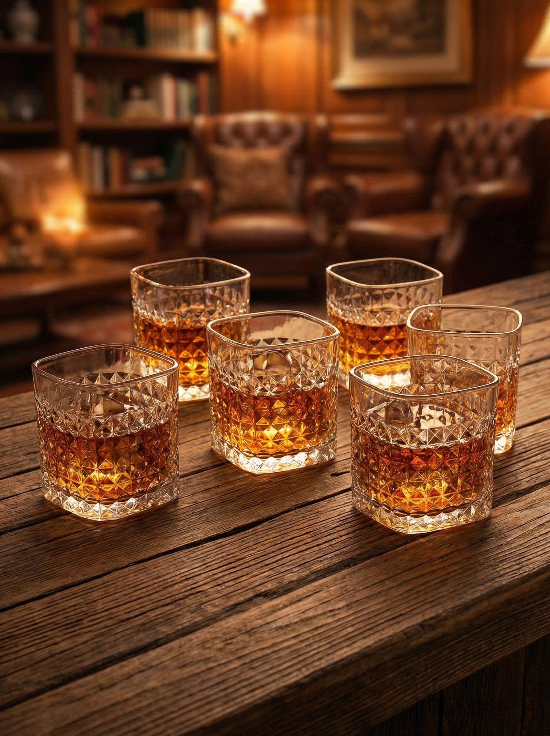 The Crosscut Square Glass (Pack of 6)