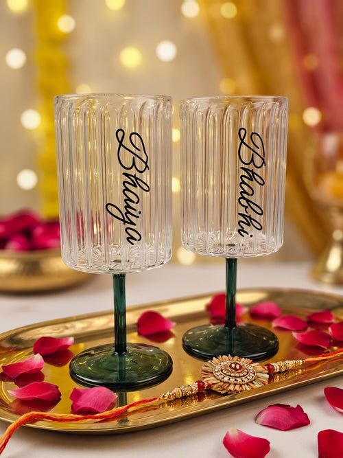 Teal Ripple Wine Glass