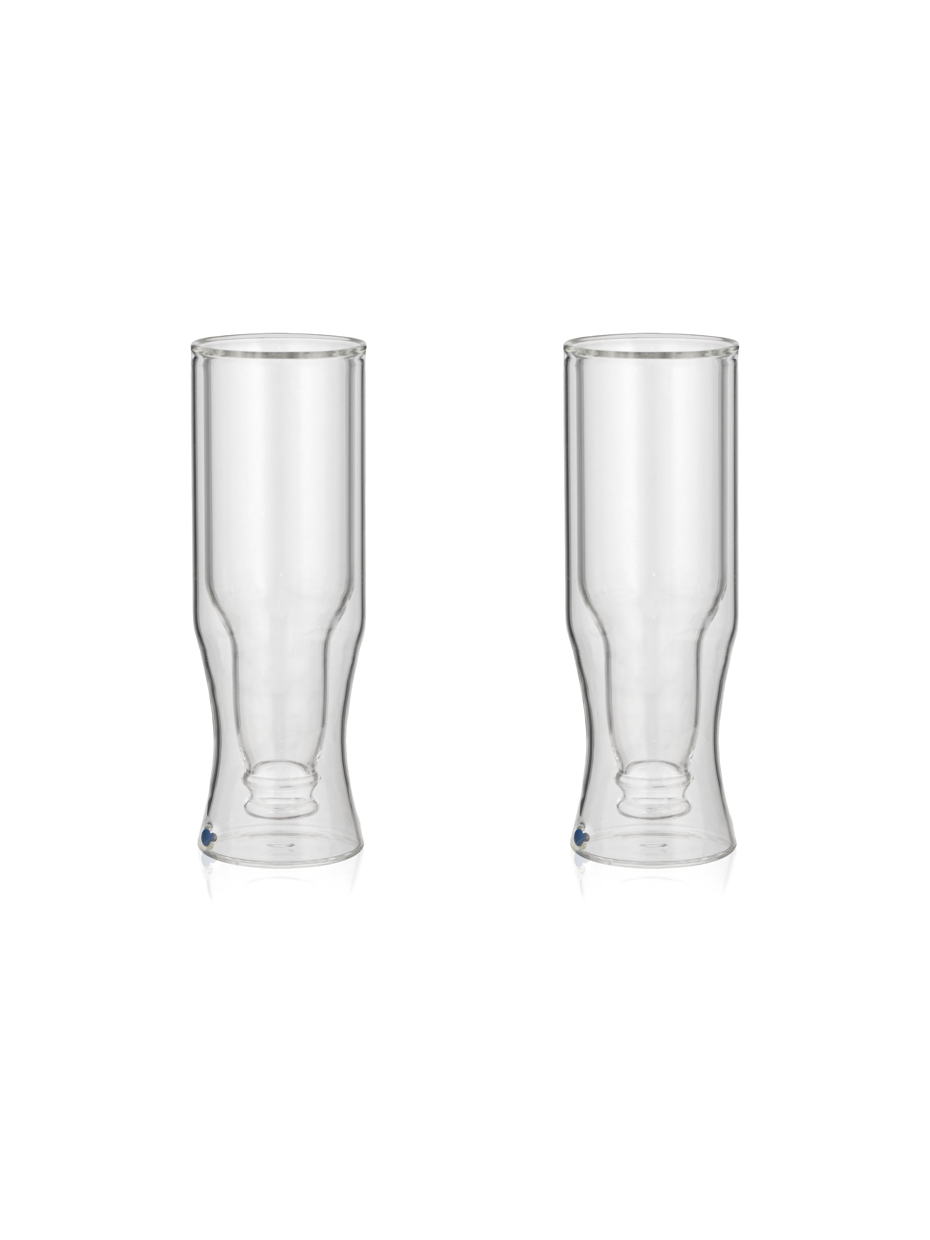 DOUBLE WALL INVERTED BOTTLE SHAPED BEER GLASS |SET OF 2 | 250ML