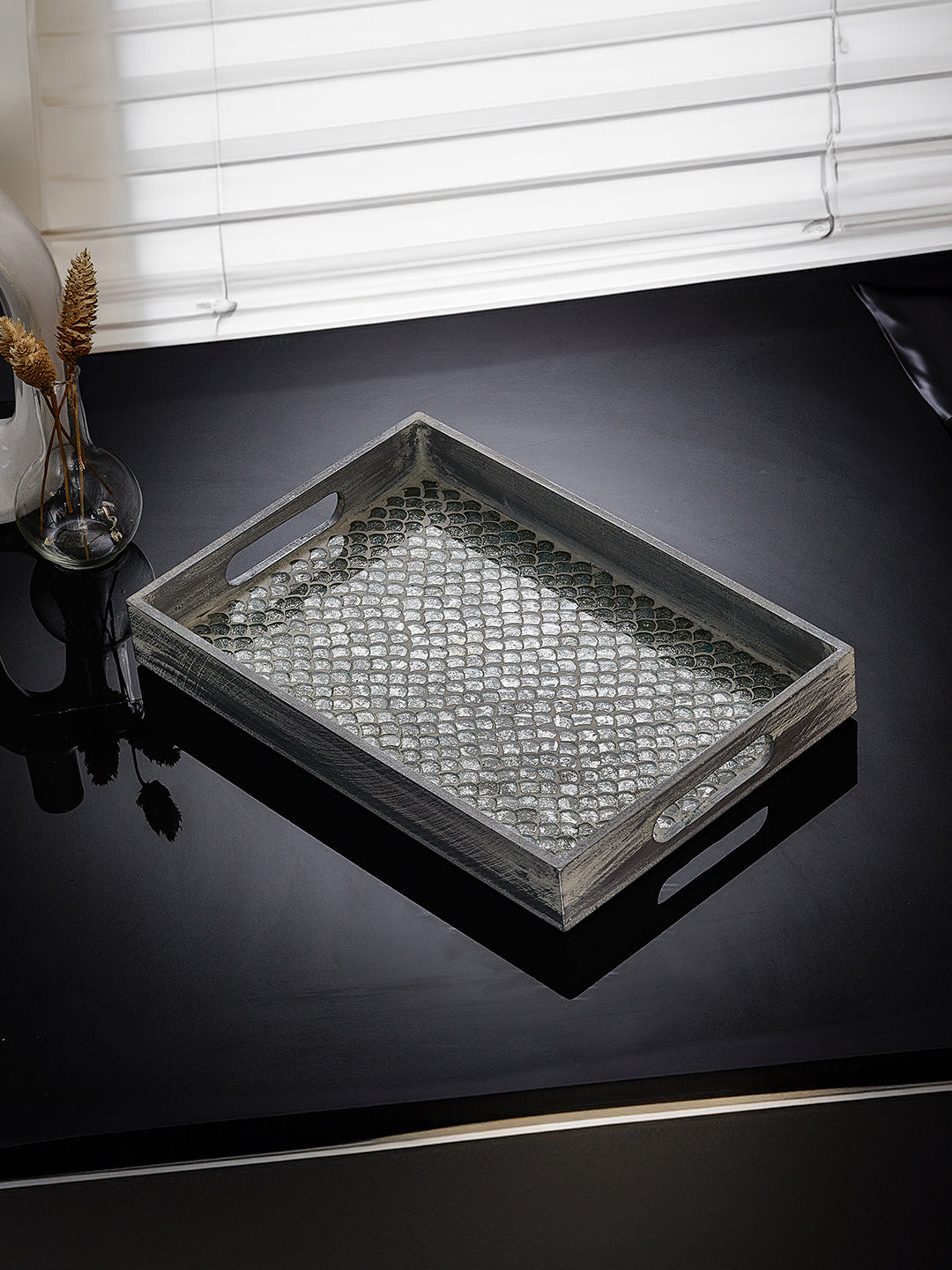 Pale Green Mosaic Serving Tray