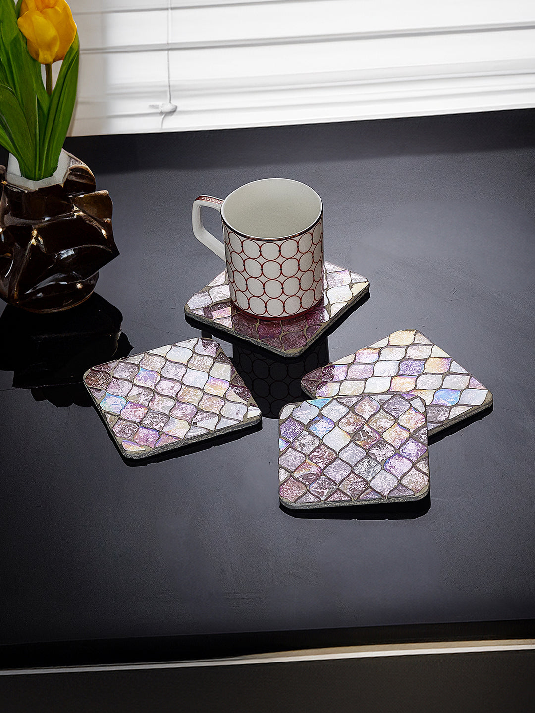 Pink Mosaic Coaster | Set of 4