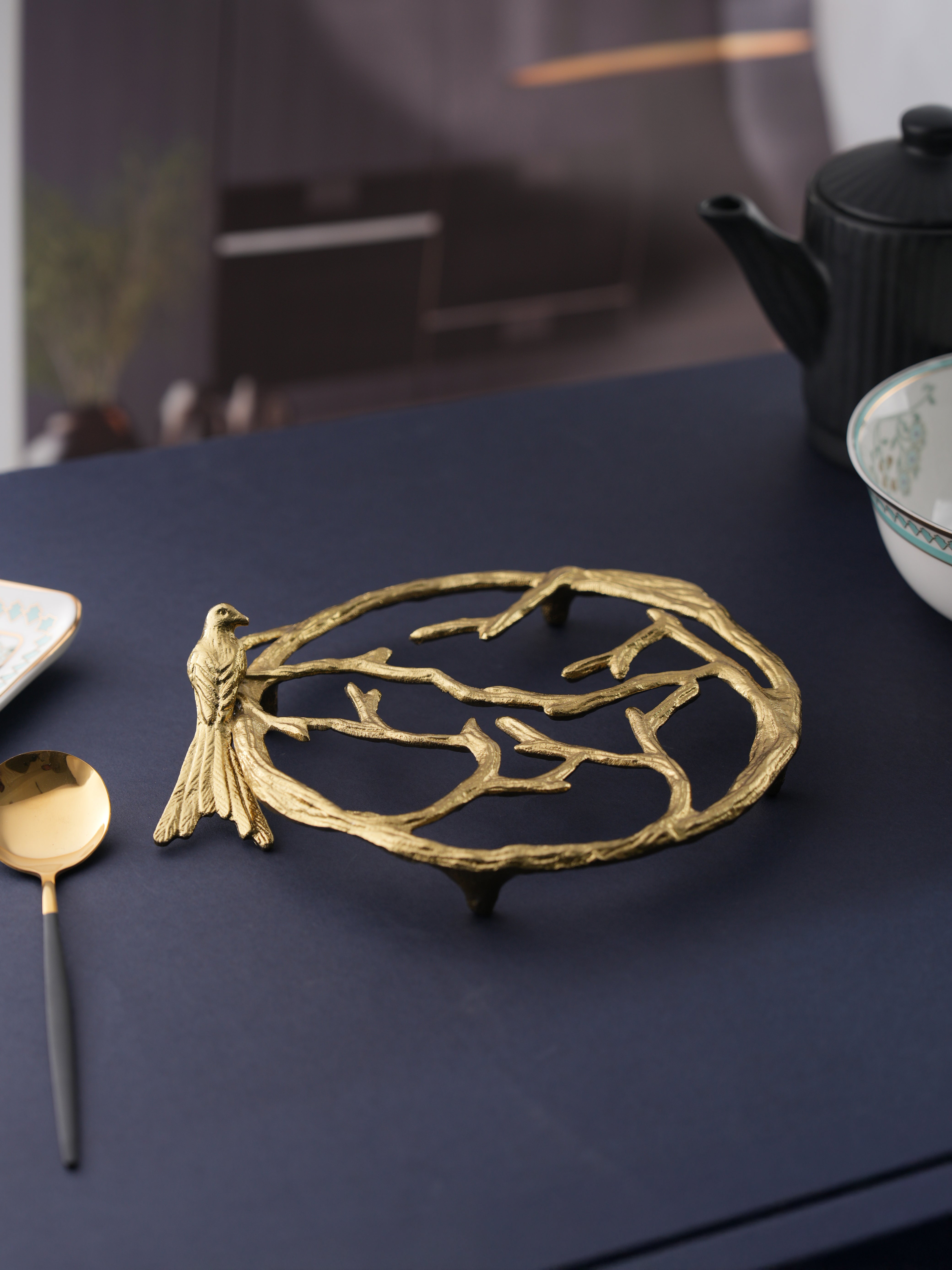 Flight Of Gold Trivet-Gold (Pack of 2)