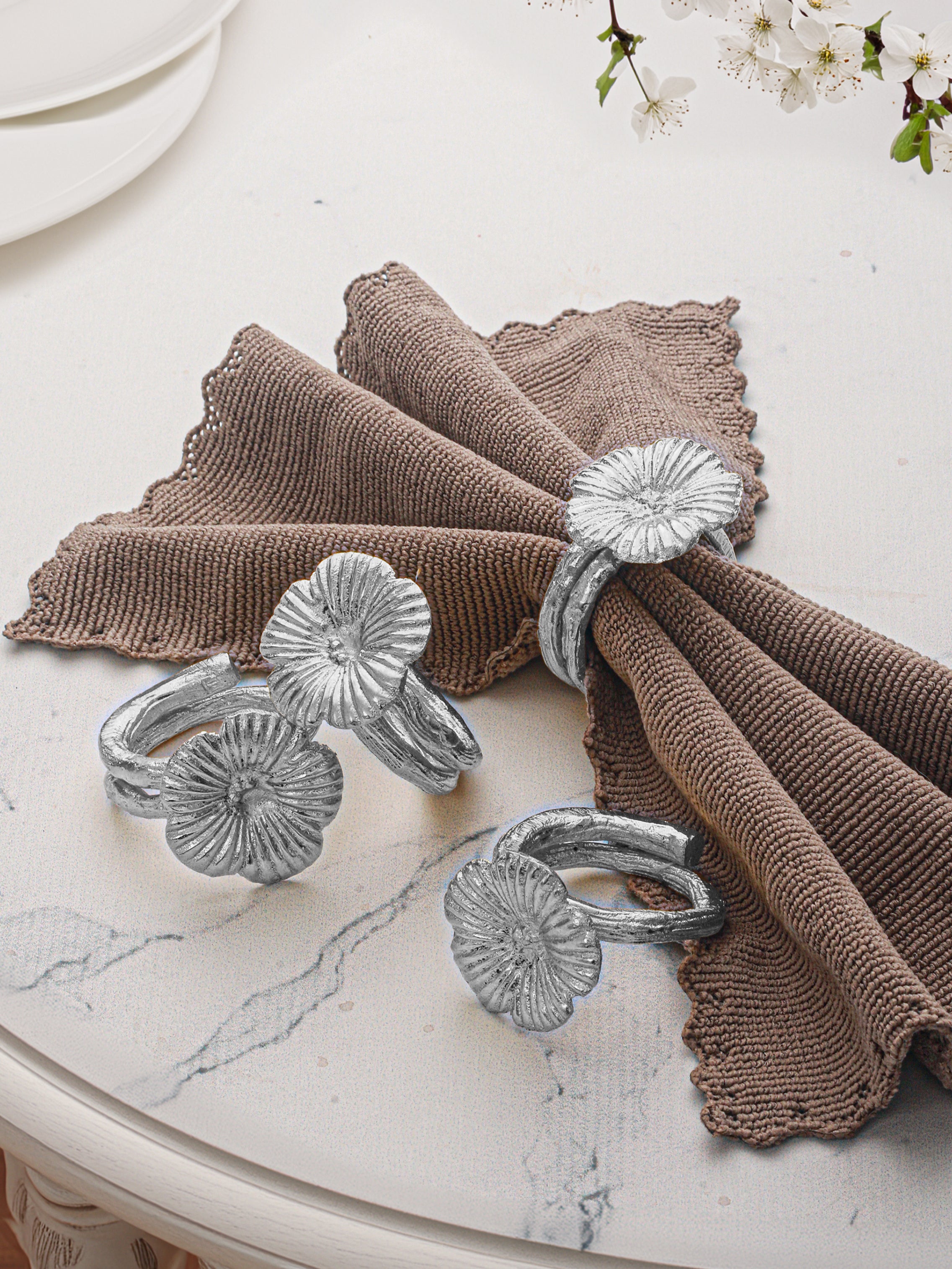 PetalGrace Napkin Rings (Set Of 4)