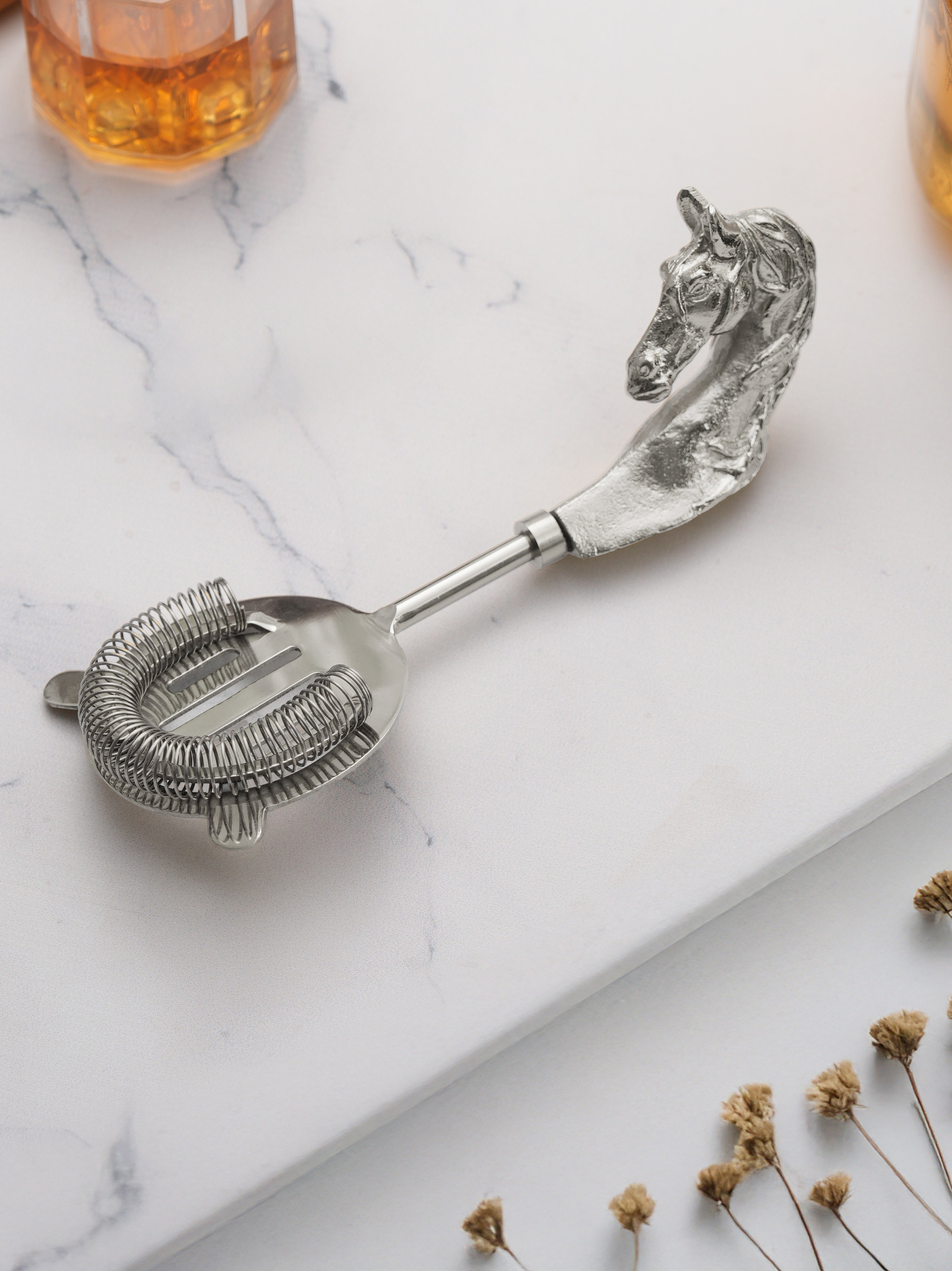 Saddle Sieve Cocktail Strainer-Silver