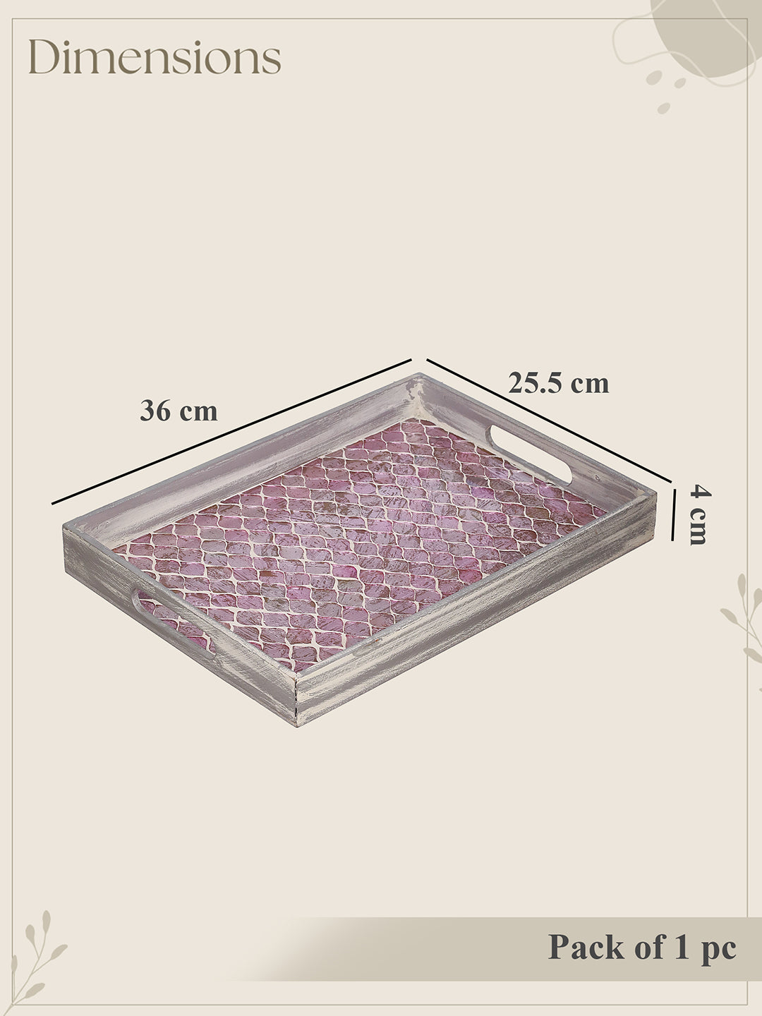 Pink Mosaic Serving Tray