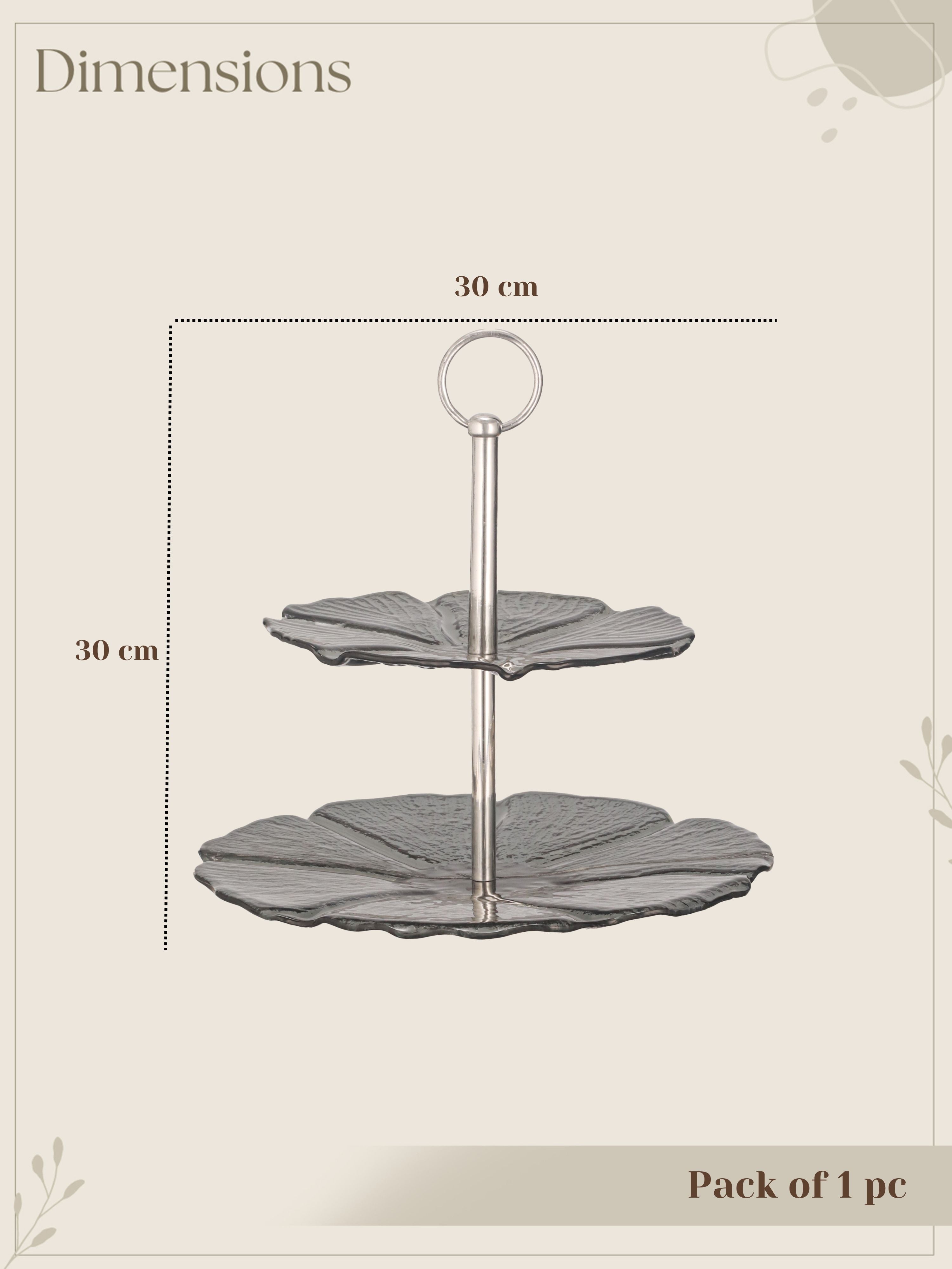 Midnight Petals Two Tiered Cake Stand