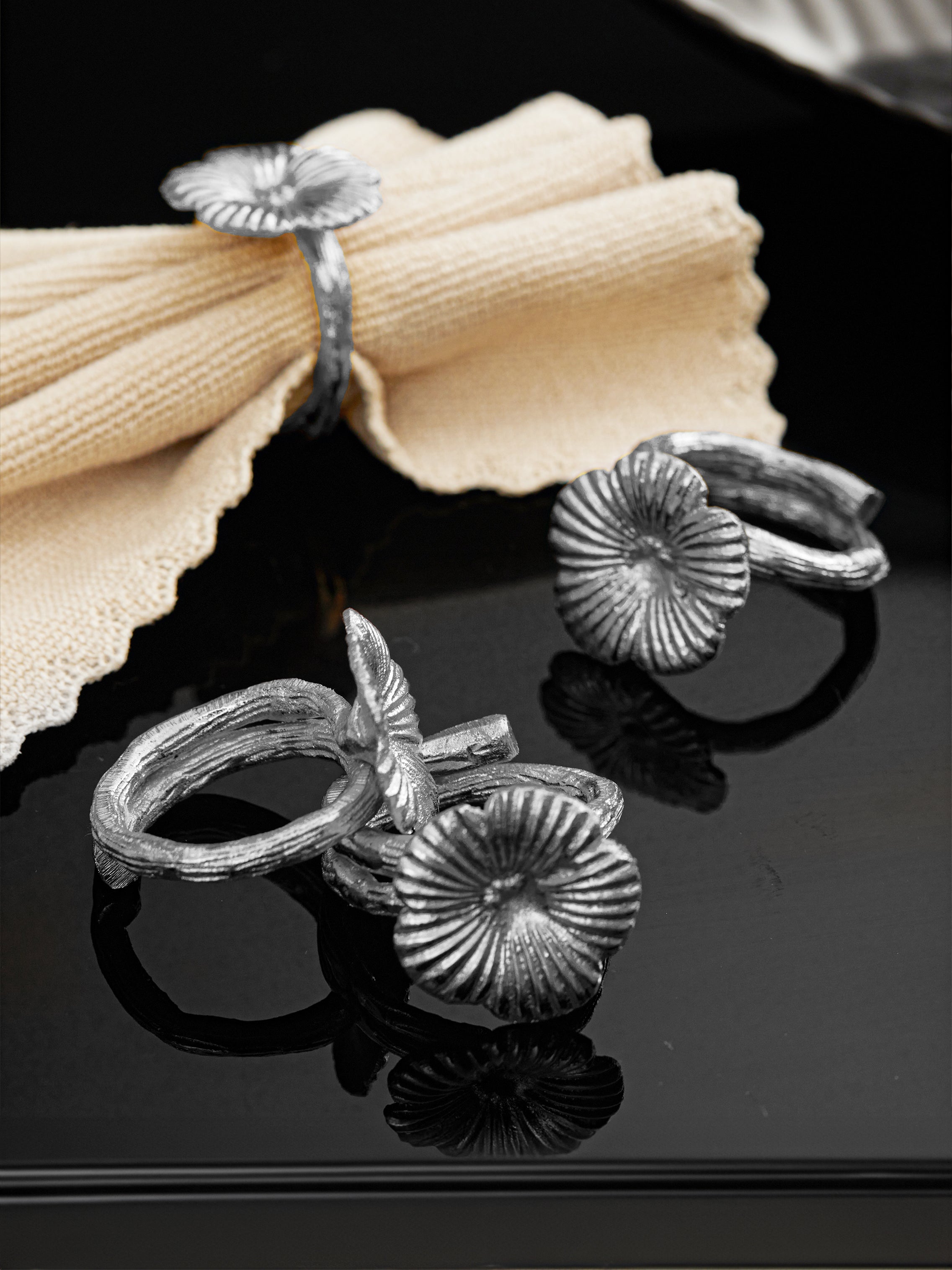 PetalGrace Napkin Rings (Set Of 4)