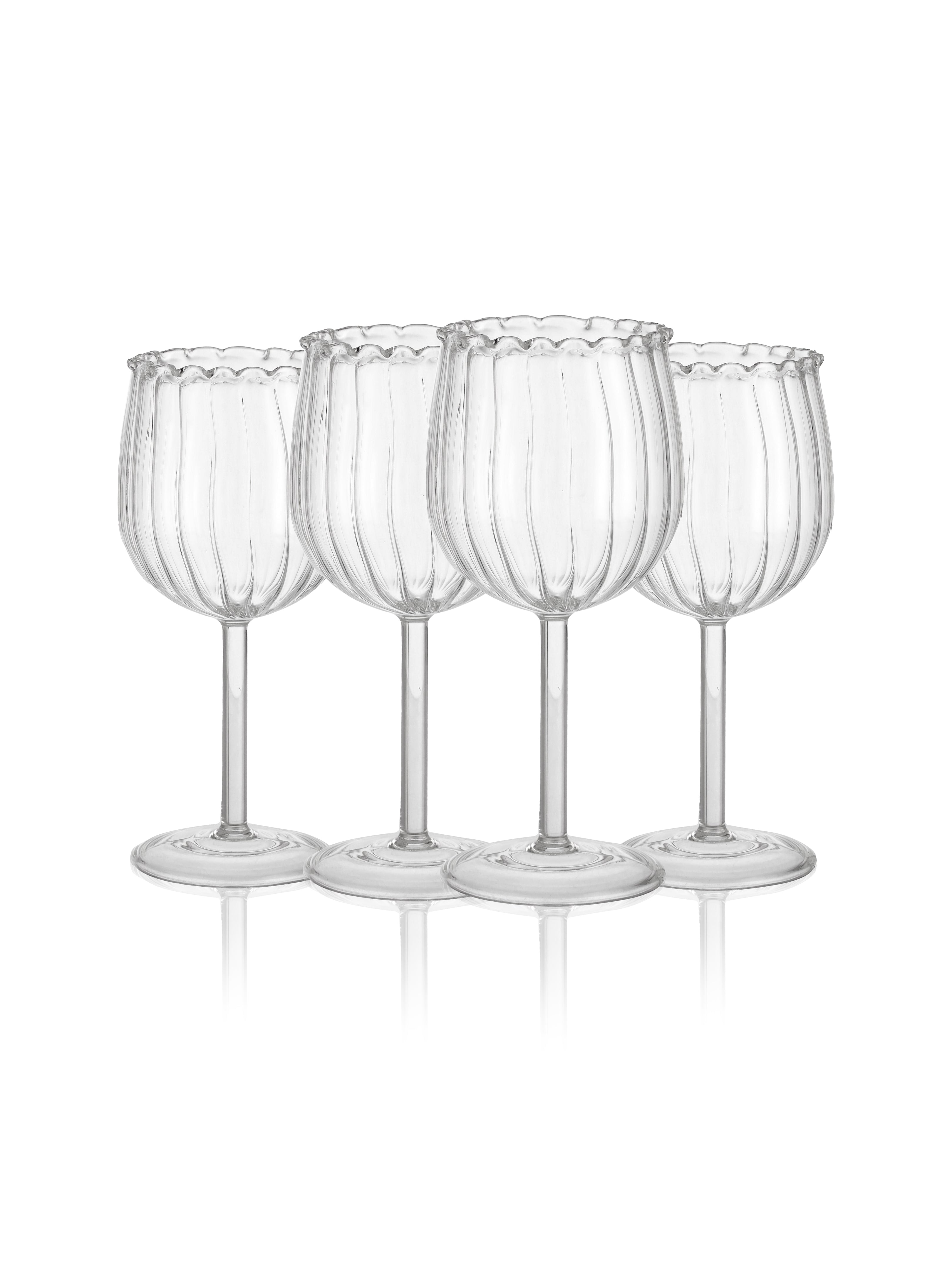 Rose shaped Red Wine Glass, Set of 4