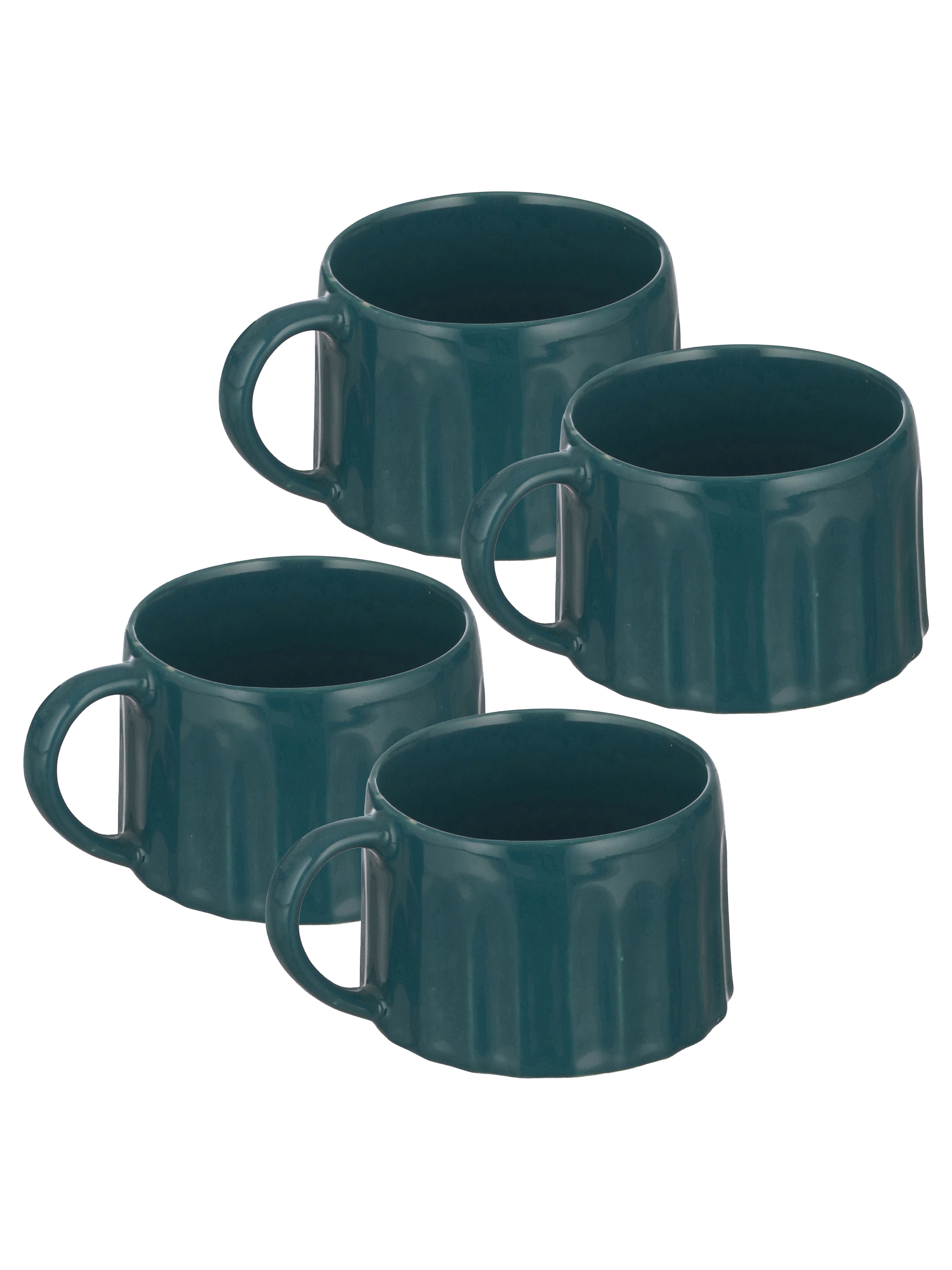 Ceramic Castleton Green Tea Cup 4 Piece set