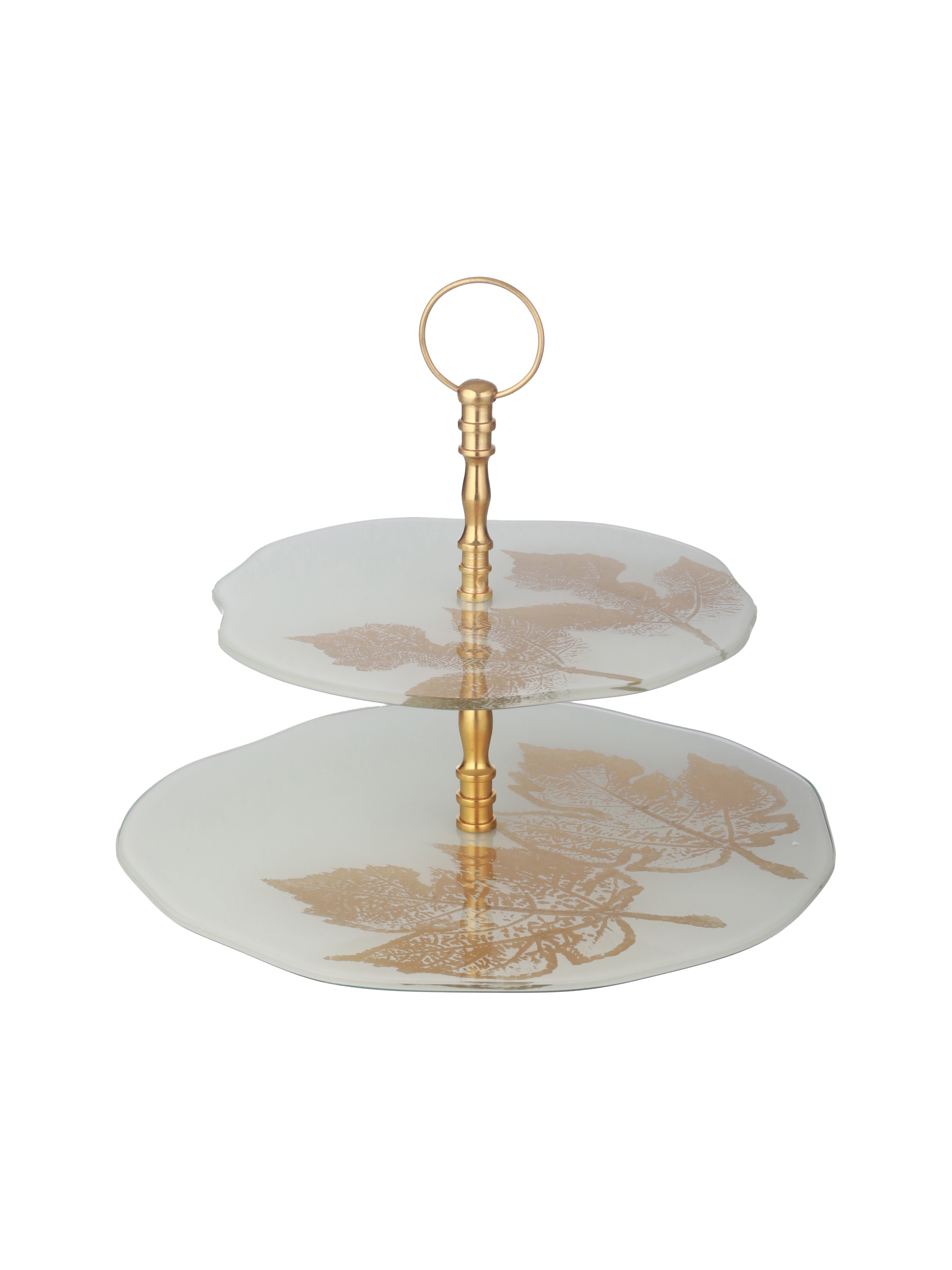 Two Tier White & Gold Cake Stand