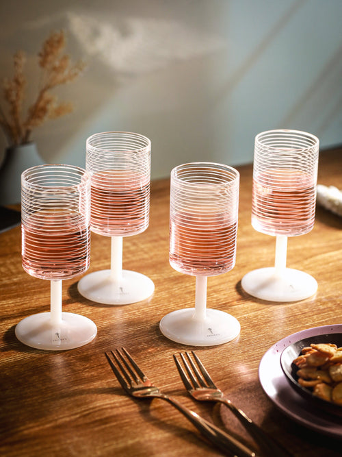 String Liner Wine Glass with White Stem